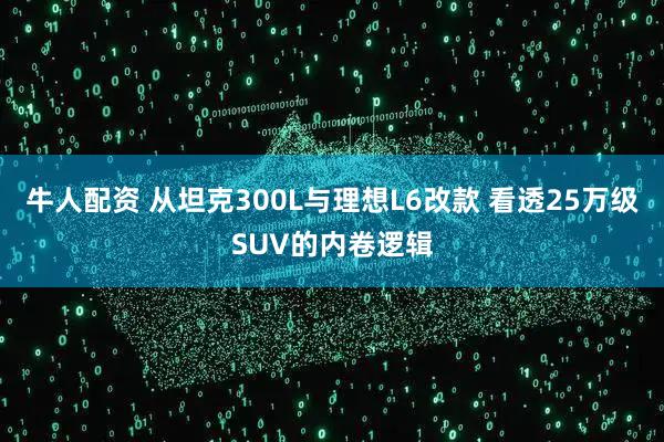 牛人配资 从坦克300L与理想L6改款 看透25万级SUV的内卷逻辑